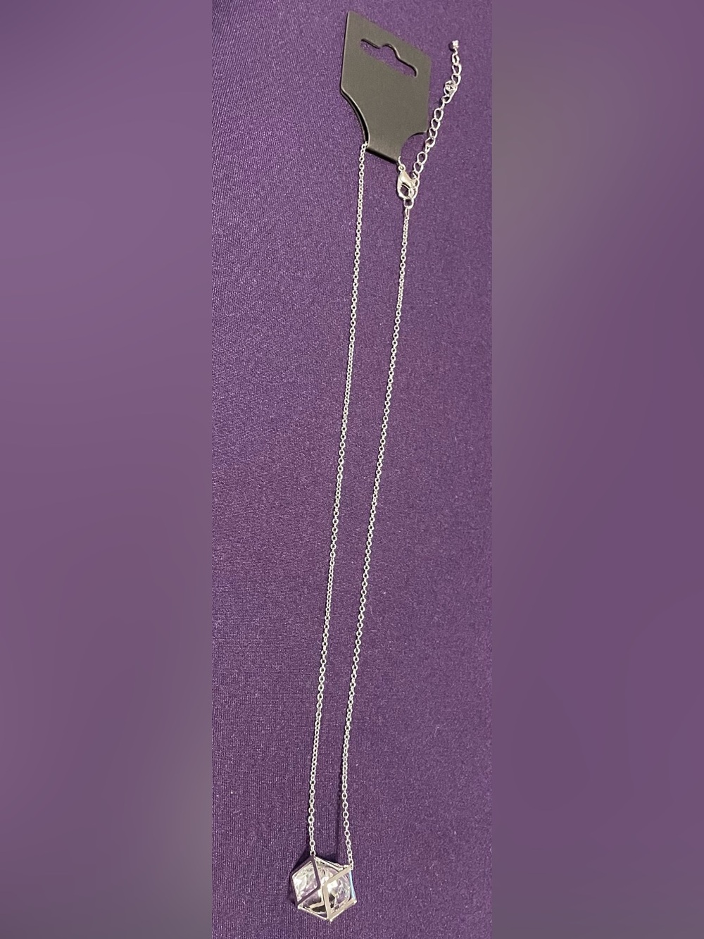 Delicate Silver Geometric Pendant Necklace - Silver